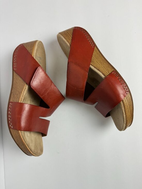Dansko Shoes - Dansko Lacee Burnished Calf Leather Strappy Sandals Coral Size EU 40